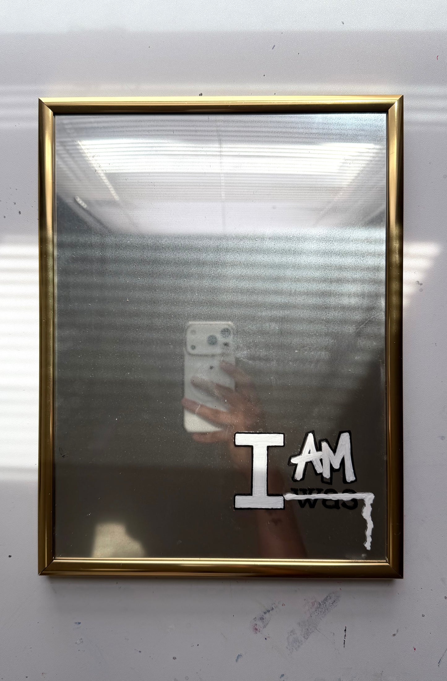 “I AM” Mirror-Like Gold Frame